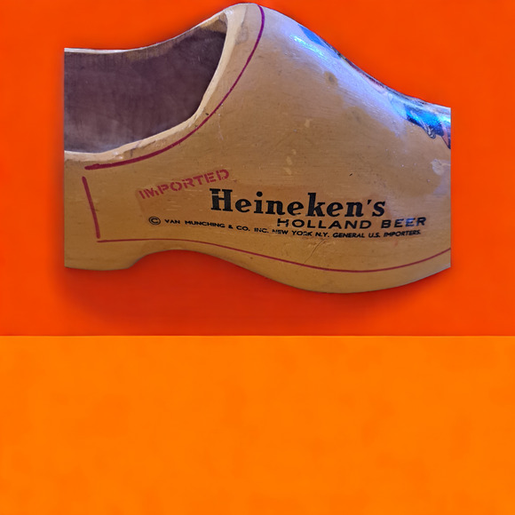 Heineken Holland Beer Wooden Clogs with Heineken Man - Picture 6 of 8